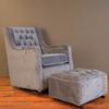 tufted glider and ottoman - charcoal