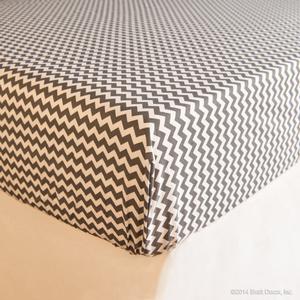 gray chevron cotton crib sheet