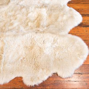 sheep skin fur rugs beige