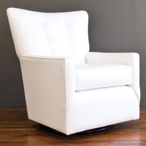 gliders white faux leather chair