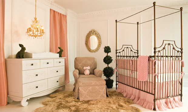 Perfectly appointed with a feeling of European style, this pretty in pink nursery is perfect for your little princess. 