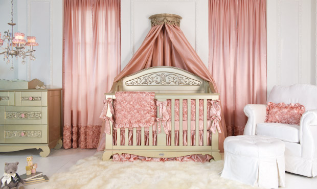 rose gold baby room