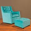tufted glider and ottoman - tiffany blue