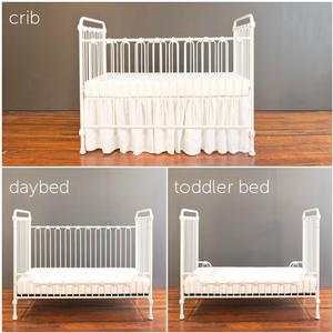 white metal crib