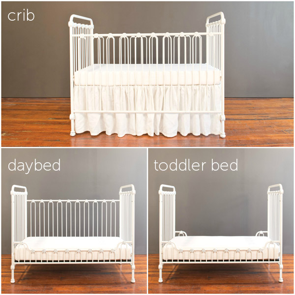 distressed white crib