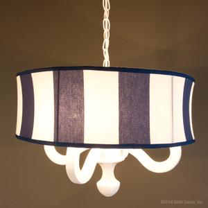 navy and white drum chandelier