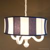 navy and white drum chandelier