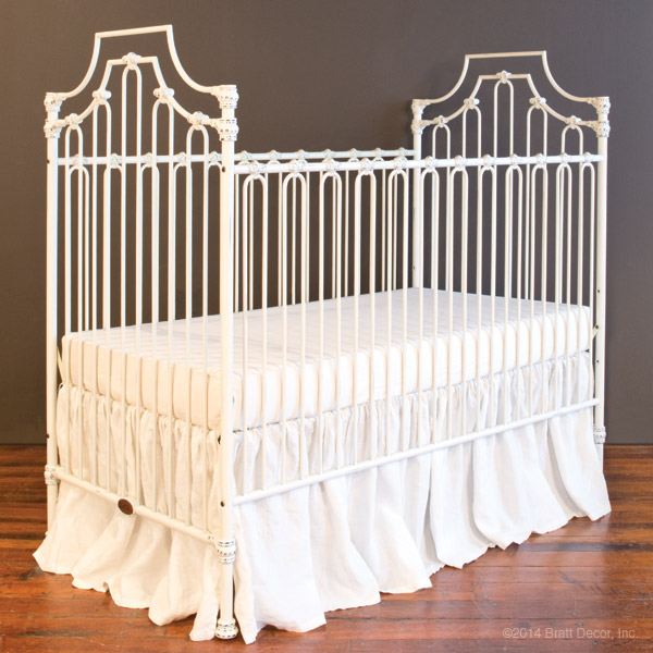 white iron crib