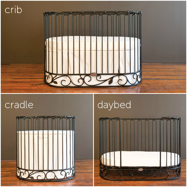 j'adore crib-cradle distressed black