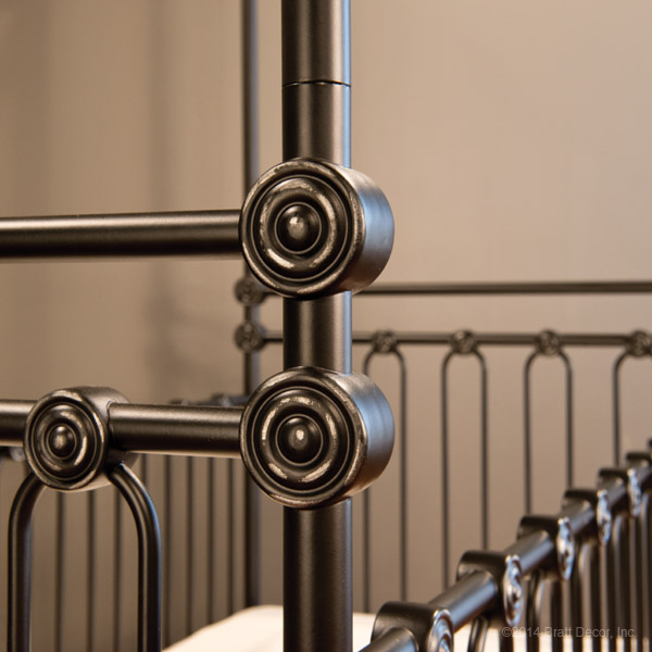 Joy Canopy Crib Distressed Black