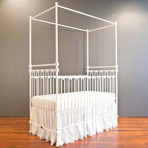 joy canopy baby crib dist white