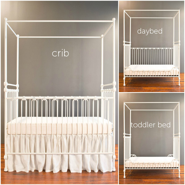 distressed white crib