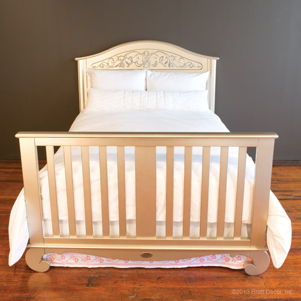 Bratt Decor Chelsea Lifetime Crib In Antique Silver Hardwood Cribs Luxury Designer Cot