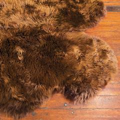 sheep skin fur rugs brown