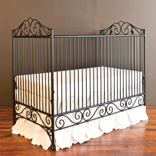 black metal baby crib