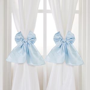 bow bows faux silk curtains