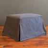 slipcovered ottoman - charcoal denim