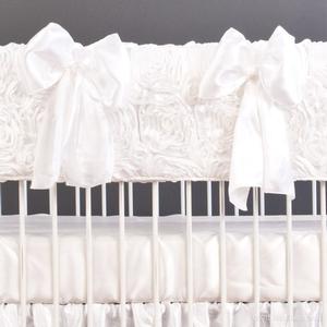 gia's rose crib rail cover - white