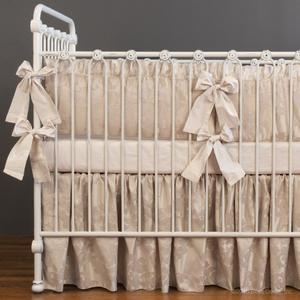 Crib Bedding For Your Baby Bratt Decor Cream Damask Silk Per Pillow