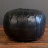 marrakech leather pouf - black