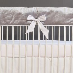 girl neutral silver bedding bumperless