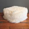 shag pouf - white